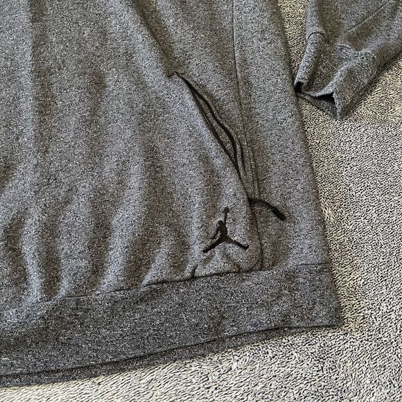 Nike Mens Air Jordan Dark Heather Gray Long Sleeve Sweatshirt Size XXL W/Pockets - Picture 3 of 8